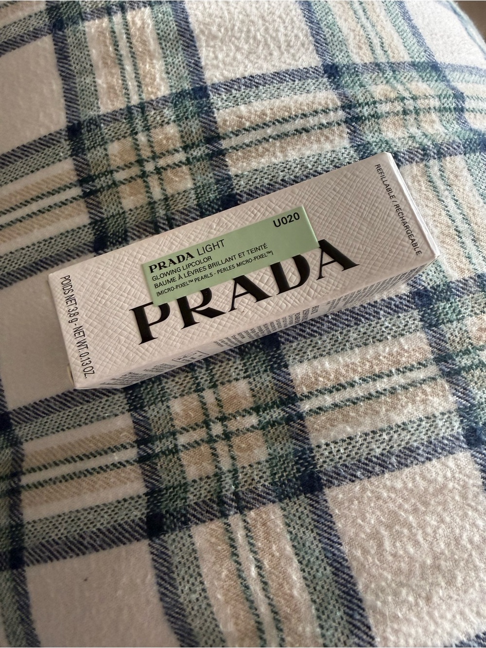 Prada Glowing Lipcolor U020 - Mint Accent on White Box